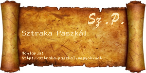 Sztraka Paszkál névjegykártya